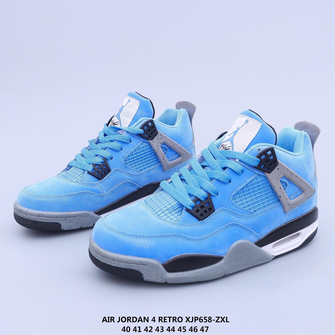 2020 Air Jordan 4 Sky Blue Black White Shoes - Click Image to Close